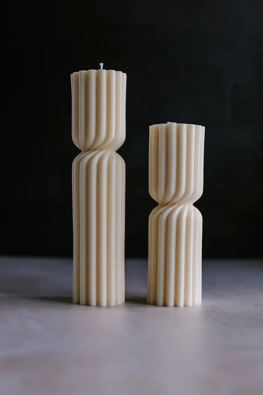 Twisted Pillar Candles Set of 2